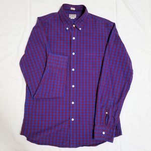 J. Crew Slim Fit Blue and Red Gingham. Size M.